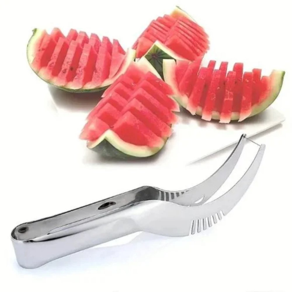 Reusable Fruit Watermelon Slicer Melon Cutter Divider Stainless Steel Kitchen